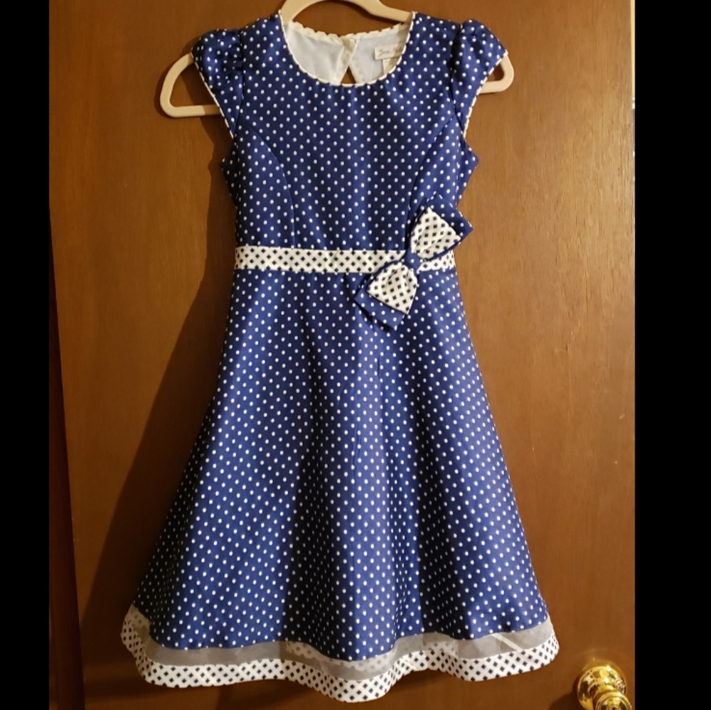 Navy polka dot dress - size 10